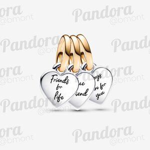 Pandora Two-tone Splittable Friendship Triple Dangle Charm